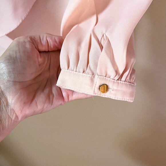 Romantic delicate layered blush coloured blouse Sz M VGUC - Picture 6 of 9